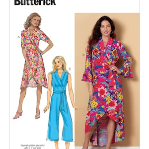 Uncut butterick sewing pattern 6658 Misses&#39; Dress, Jumpsuit and Sash size 6-14 14-16-18-20-22 FF