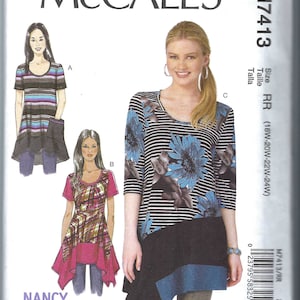 Uncut mccalls Sew sewing pattern 7413 Pattern Women&#39;s sizes 8-16 18W-24W FF