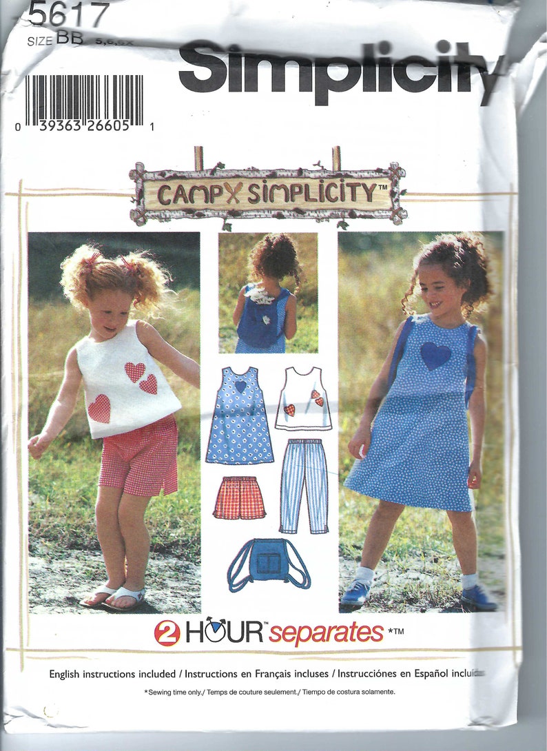 Buy Uncut Vintage Simplicity Sewing Pattern 5617 Girl's Dress, Top