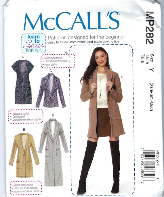 Uncut Mccall's Sewing Pattern Women's Cardigan Jacket and Vest