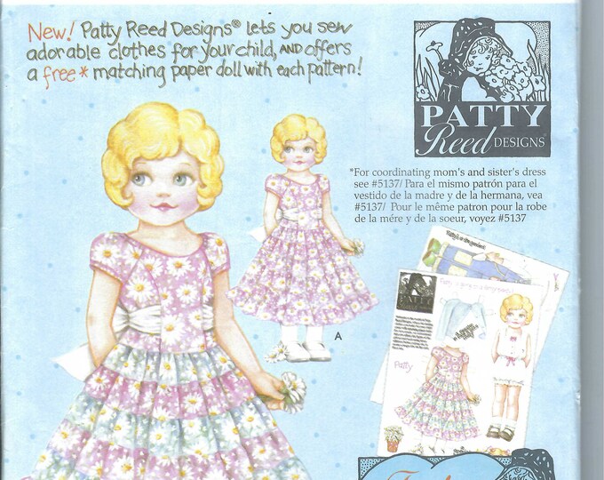 Uncut Simplicity Sewing Pattern 5140 Patty Reed Girls and Doll Dress ...