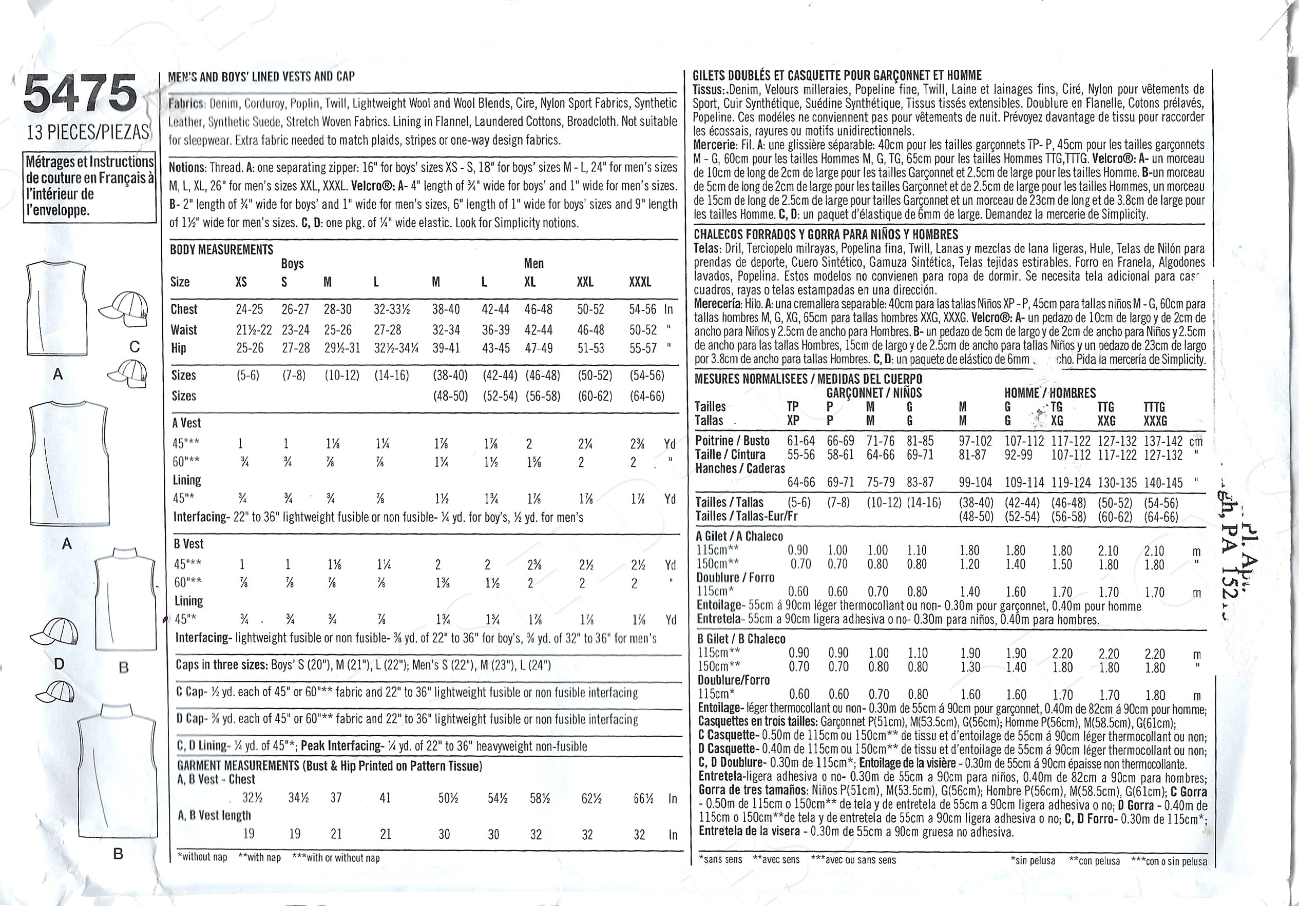 mens hunting vest sewing pattern