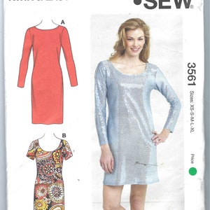 Uncut kwik sewing pattern Womens Stretch Knit Pullover Dresses, Kwik Sew 3561, Women&#39;s Dress size XS-XL FF
