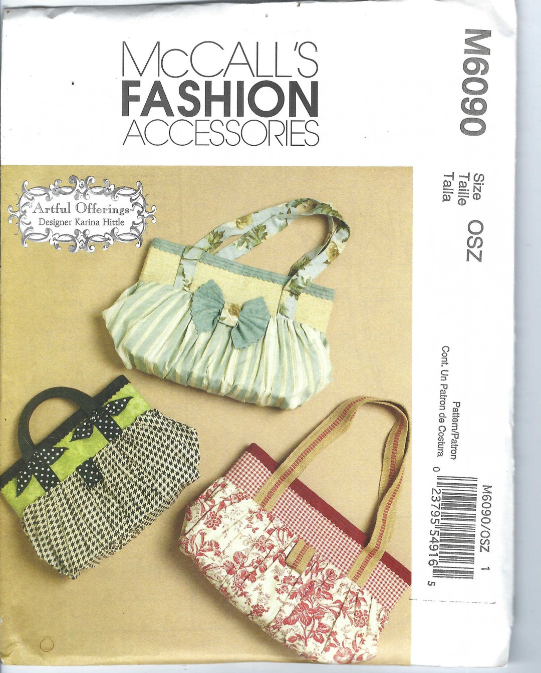 UNCUT Mccalls Sewing Pattern Fashion Bags Pattern 6090 for 3 Bags FF - Etsy