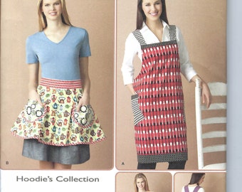 Uncut Simplicity Sewing Pattern Misses' Over The Head Apron And Reversible Apron By Simplicity 2162  FF