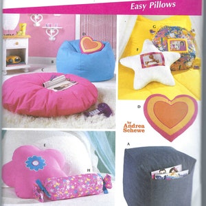 Uncut Simplicity Sewing Pattern 5105 Simply Teen Beanbag chair, Ottoman and multiple pillows FF