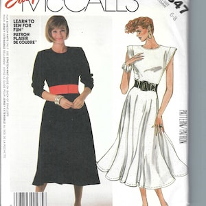 Uncut vintage McCalls Sewing Pattern 2347 Lean to Sew for Fun Misses' Dress for Stretch Knits Only size 6-8 FF