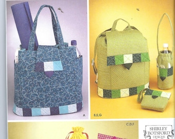 Uncut Simplicity Sewing Pattern 5320  Back Pack, Tote, Fanny Pack, Water Bottle Bag, Makeup Bag, Drawstring Pouch, Coin Purse FF