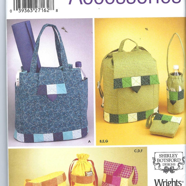 non coupé Simplicity Sewing Pattern 5320 Back Pack, Tote, Fanny Pack, Water Bottle Bag, Makeup Bag, Drawstring Pouch, Coin Purse FF