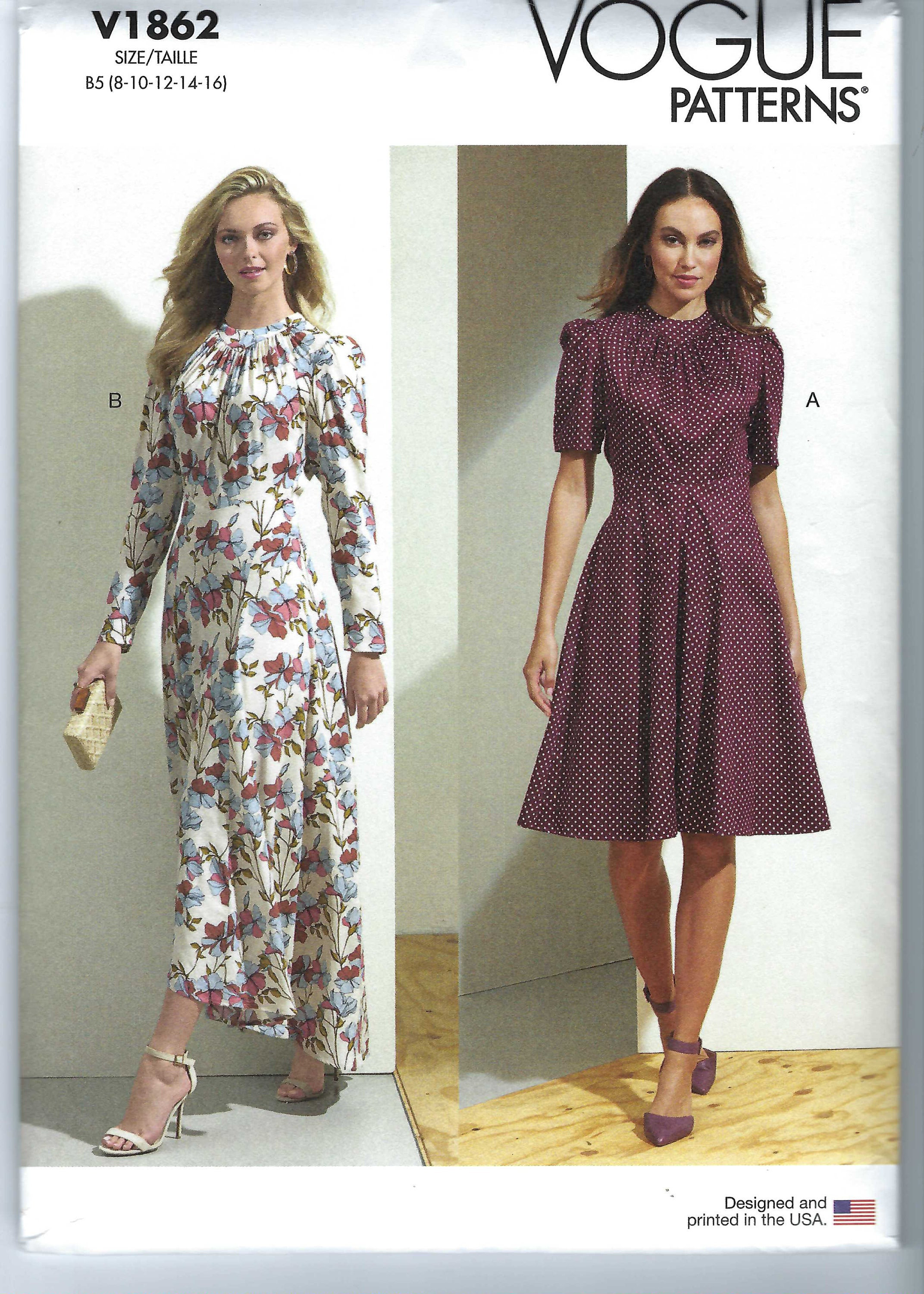 Uncut Vogue Sewing Pattern 1862 Misses' Dress Size 8-16 16-24 FF