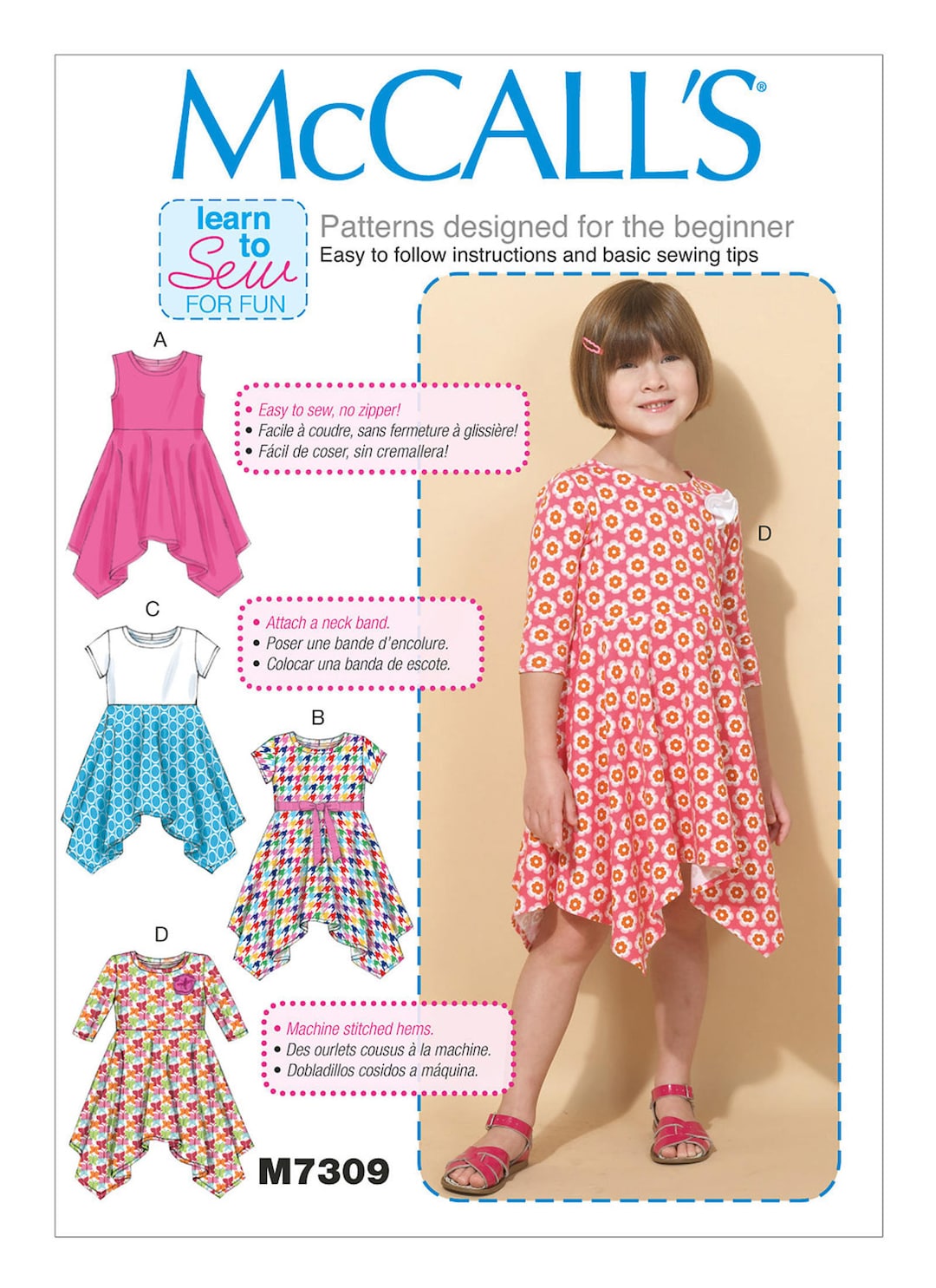 Uncut Mccall's M7309 7309 Childrens' Dresses - Size 2-3-4-5 6-7-8 FF - Etsy