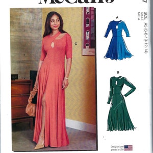 Uncut Mccalls sewing pattern 11237 8238 PULLON KNIT DRESS Misses Sizes 6 8 10 12 14 16-24 Factory Folded