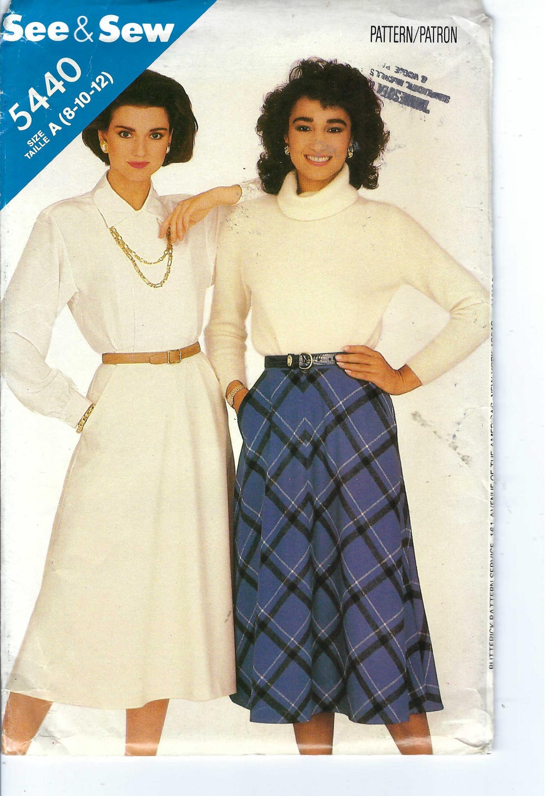Uncut Vintage Butterick Sewing Pattern 5440 Misses Skirt Size 8,10,12 ...