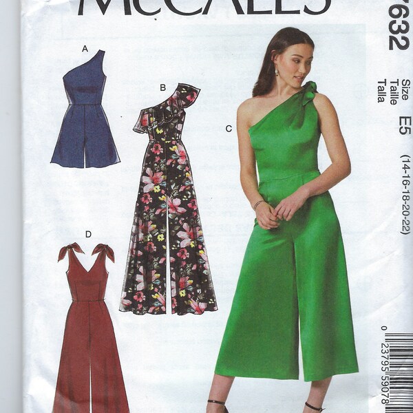 Uncut McCalls sewing pattern 7632 Misses' Romper and Jumpsuits Sewing Pattern - Size  6-14 14-16-18-20-22 FF