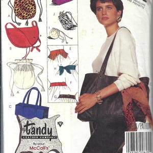 Uncut McCall's Sew Sewing Pattern 3362 Vintage Tandy Leather Hand bags Pouch bags