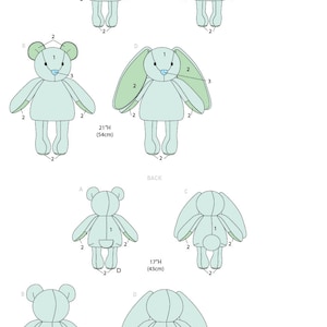 Uncut Kwik Sew Ellie Mae Designs K0268 Soft Bear and Bunny 268 - Etsy