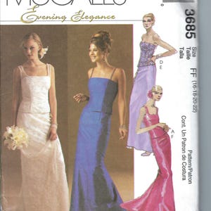 Modello di cucito McCalls Sew non tagliato 3685 Modello di cucito McCalls Vintage non tagliato Top gonne da sera eleganti da donna taglia 8-14 16-22 FF