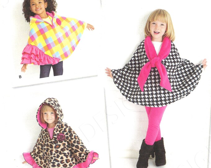 Simplicity Pattern #1706A-Sizes S-M-L Girl's Fleece Capes W