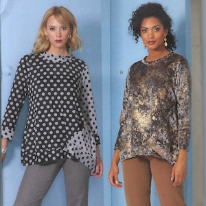 Uncut vogue sewing pattern Womens Knit Tops, Long Sleeve Tops, Pullover Tops, Womens Tunic, Vogue 1846, Size XS-XXL FF