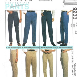 Uncut mccalls Sew Schnittmuster 9233 Palmer Pletsch Perfect Fit Hose mit Slim Fit Bundfaltenhose Relaxed Fit Gr. 8 14 16 20 22 24 FF