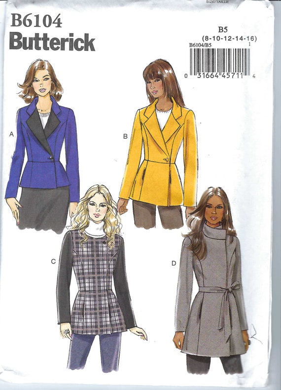 Uncut Butterick Sewing Pattern Women/misses Jacket Belt | Etsy