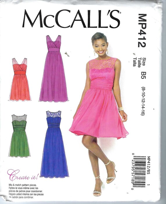 Uncut Mccalls Sewing Pattern 412 7090 Mccalls,misses 8-16 , 18-24 Overlay  Midriff Formal Dress Pattern, Evening Gown Pattern, Bridesmaid FF - Etsy