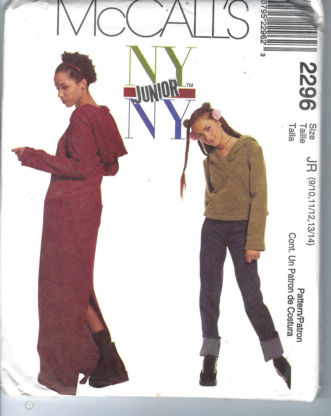 Uncut Mccalls Sew Sewing Pattern 2296 NYNY Hooded Dress or Top - Etsy