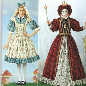 Uncut Simplicity Sewing Pattern Costumes 807 2325 Alice in Wonderland, Queen of Hearts Adult Costume Pattern size 6-8-10-12 14-22 FF