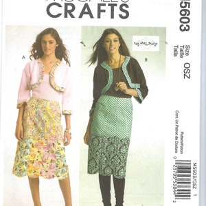 UNCUT Mccalls Sewing Pattern 5603 Country Chic Panel Skirt & Bolero Size XS..S..M..L FF