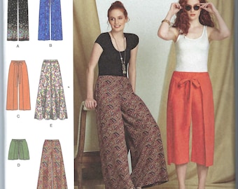 Uncut Simplicity 8134 Sewing Pattern, Great Summer Wrap Front Pants, Culottes & Shorts, Great Vacation clothing - US Sizes: 6 -14 14-22 FF