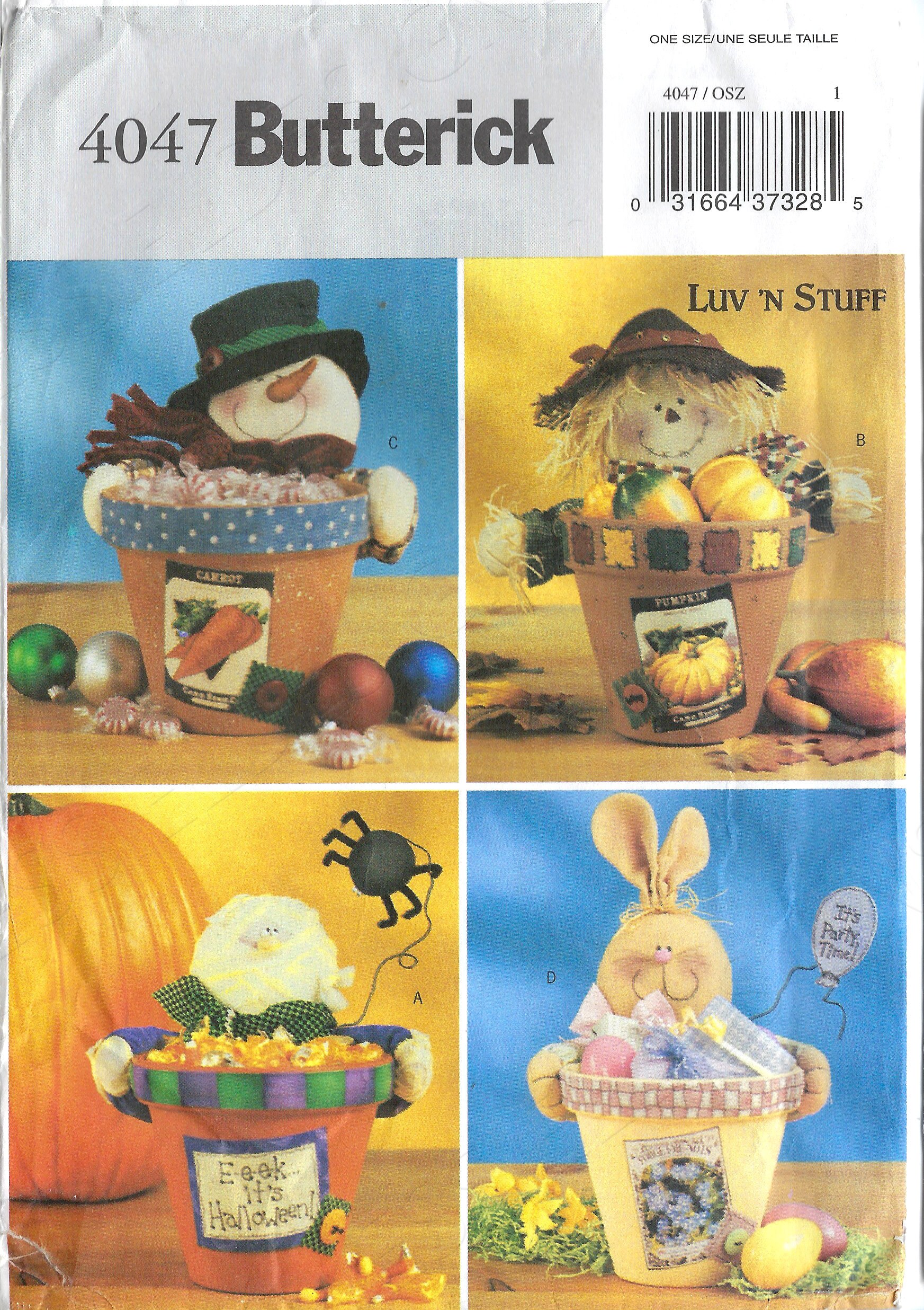 Uncut Butterick Sewing Pattern 4047 Luv ‘N Stuff Mummy, Scarecrow ...