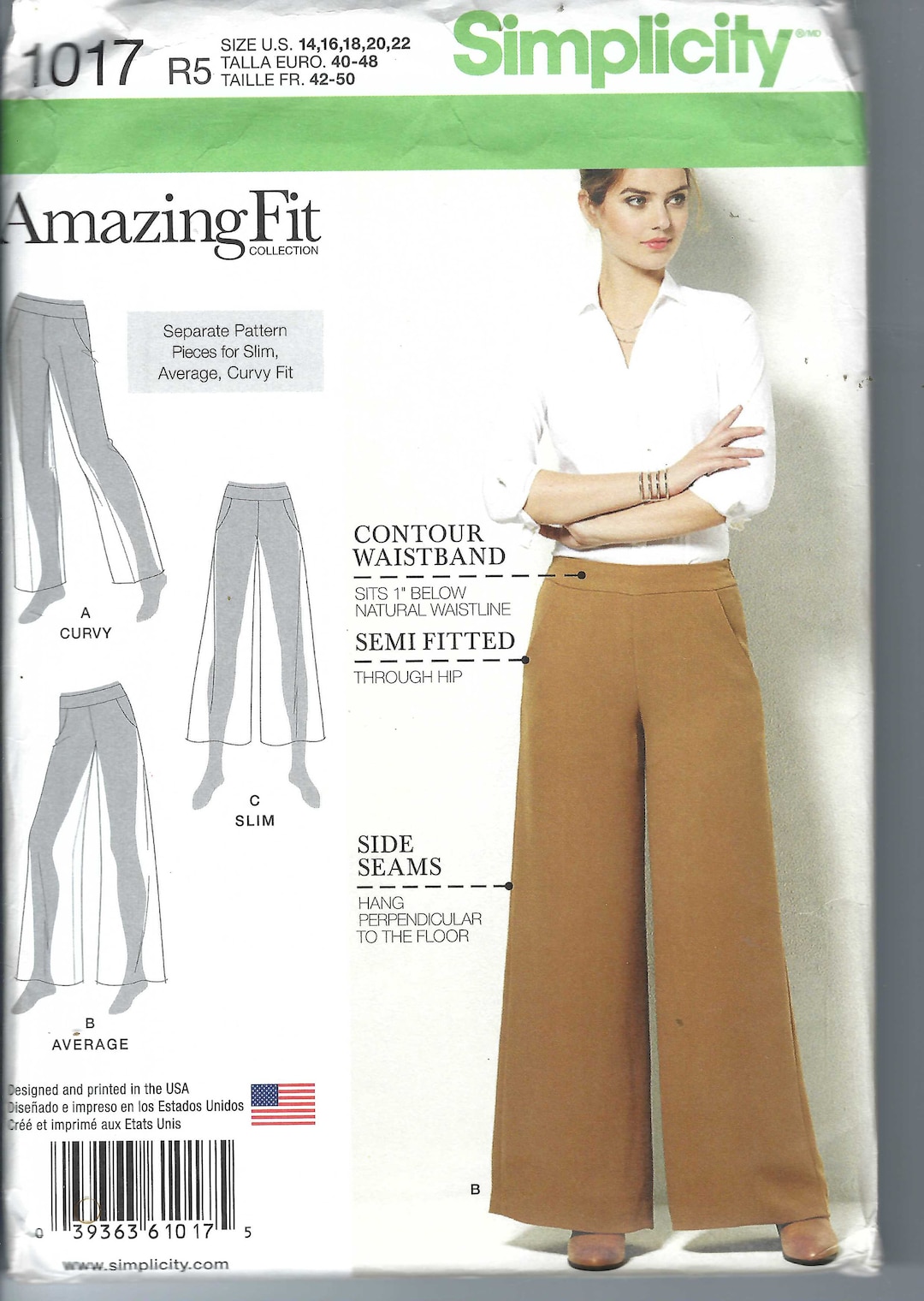 Uncut Simplicity Sewing Pattern Pants With Leg Variations Womens Misses ...