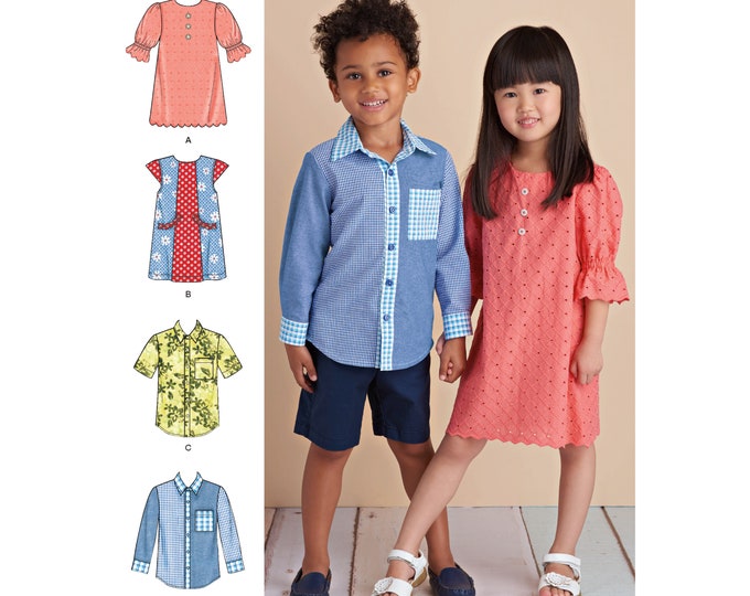 10127 Pattern Uncut Simplicity 11057 8852 10127 Children's Boy's and Girl's Dresses ...