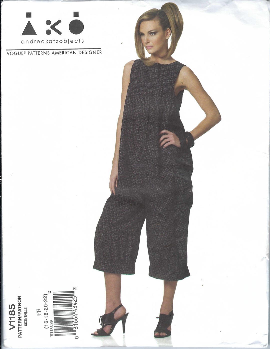Uncut Rare Vogue Sewing Pattern 1185 Andrea Katz Objects Jumper Baggy ...