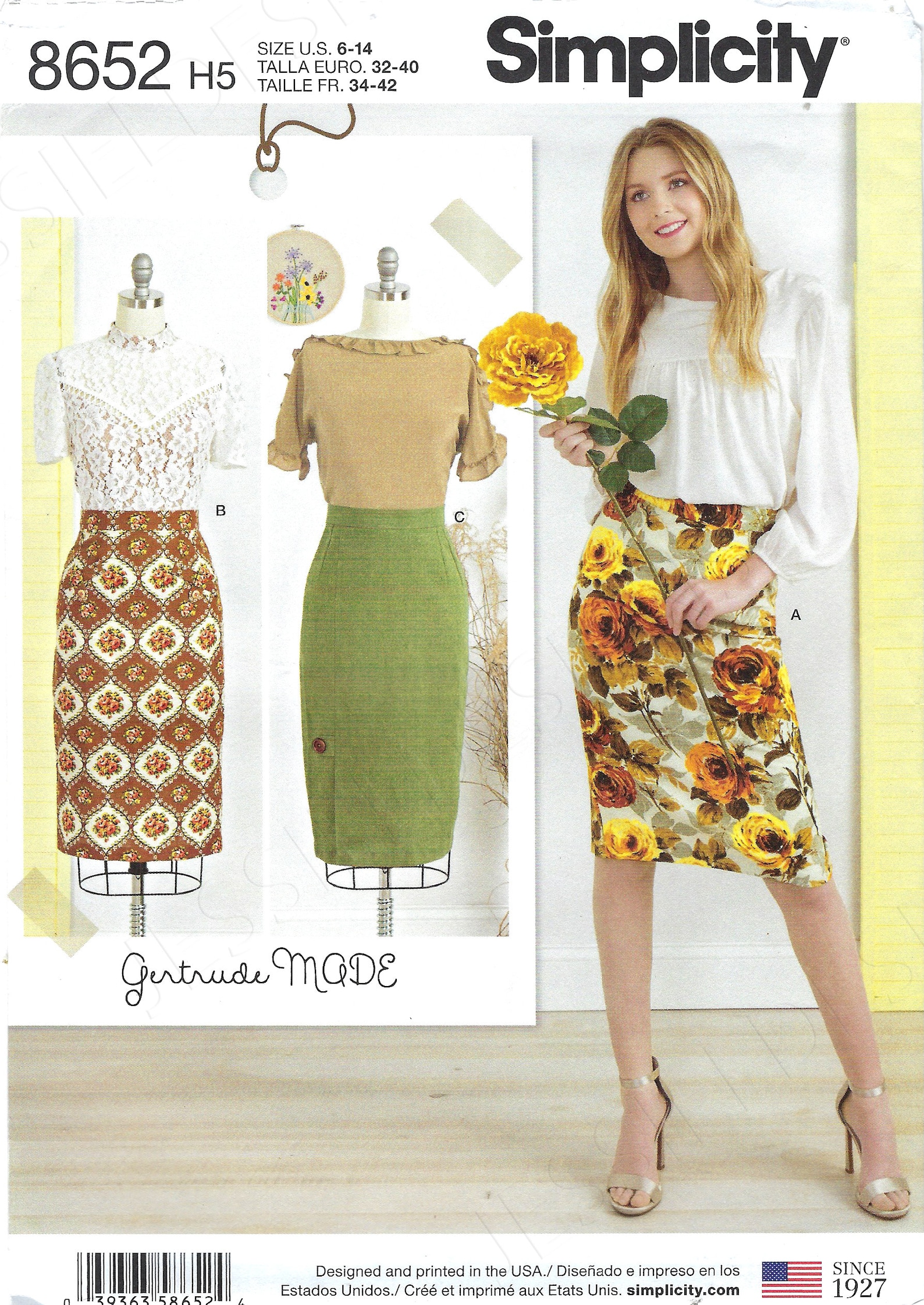 Uncut Simplicity Sewing Pattern 8652 Misses' Gertrude Made Vintage ...