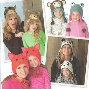 Uncut simplicity sewing pattern 1953 Pattern for Misses Child's Animal Hats, Size S to L Elaine Heigl  FF