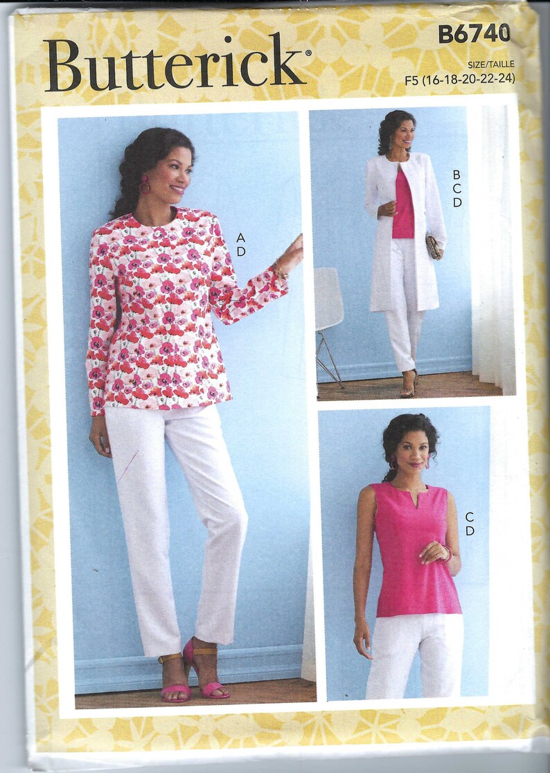 Uncut Butterick Sewing Pattern Misses' Jacket Coat Top & Pants ...