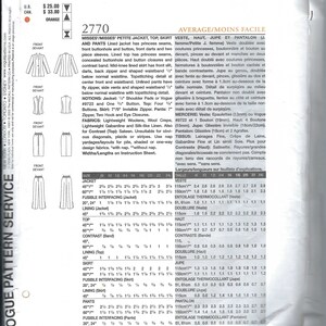 Uncut Vogue Sewing Pattern 2770 Wardrobe Pattern by Tamotsu Misses Size ...