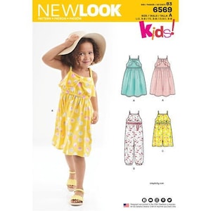 New Look Sewing Pattern 942 6569 Child&#39;s Sundress ~ Factory Folded UnCut Sewing Pattern size 3-8 uncut