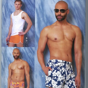 Uncut vogue sewing pattern  Men&#39;s Swimsuits and Tank Top Vogue Sewing Pattern 1897 size s-l xl-xxxl FF