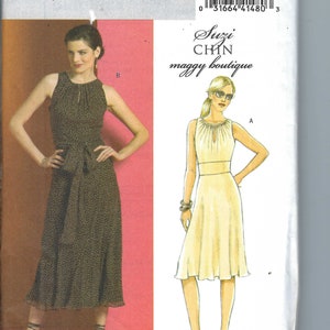 Uncut butterick sewing pattern 4978, Flared Dress Sewing Pattern, Lined Dress with Gathers and Belt, size 8-14 16-22 FF