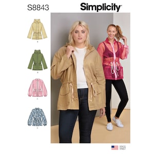 Uncut Simplicity 8843 Misses&#39; Anorak Jacket size XXS-M L-XXL FF