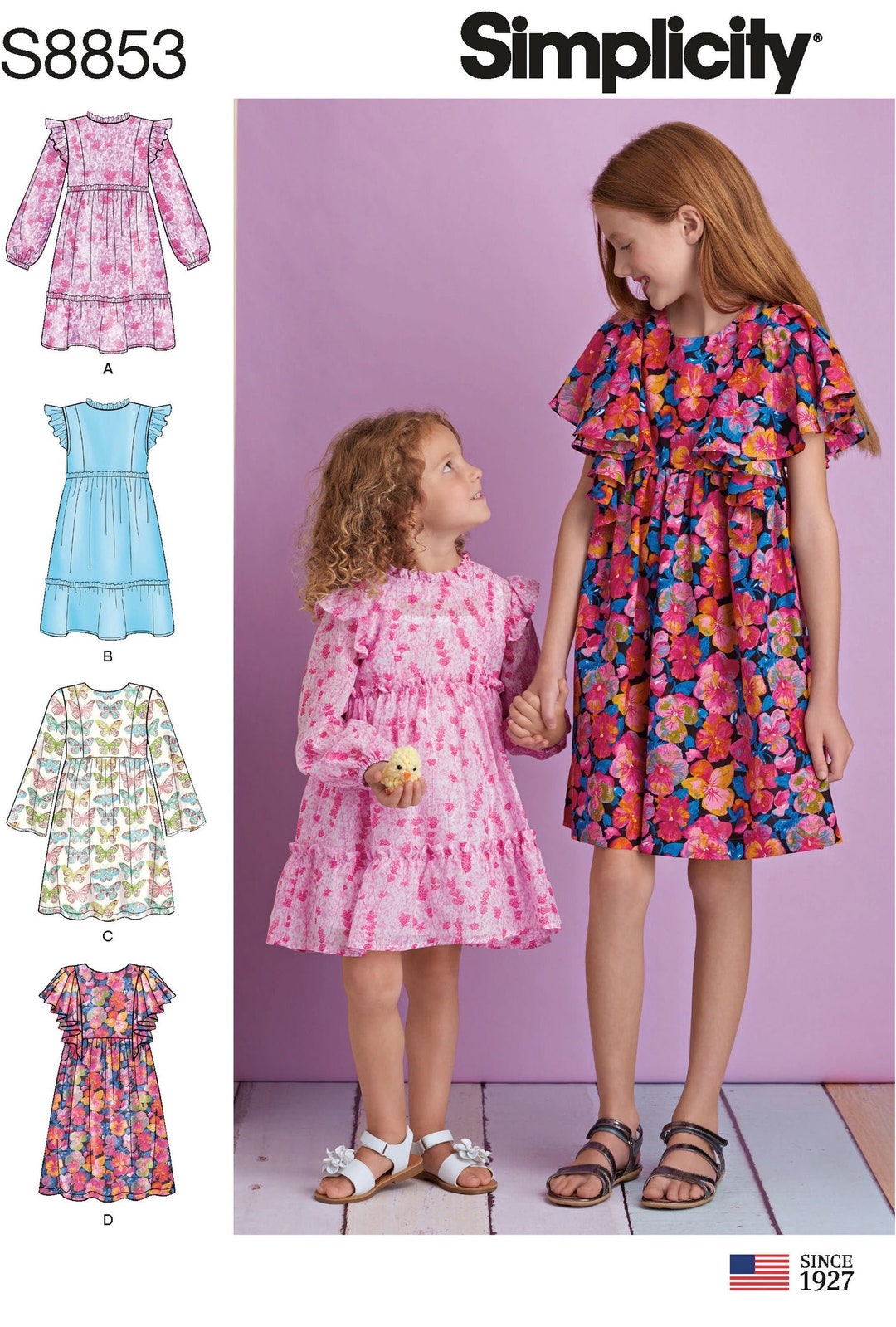 Uncut Child's Dress Sewing Pattern Simplicity 10128 8853 R10128 Size 3 ...
