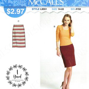 Uncut mccalls Sew sewing pattern 9551 misses skirt size 14-22 FF
