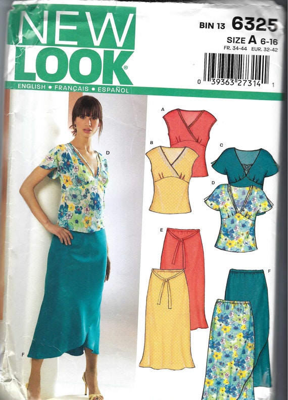 Uncut New Look Sewing Pattern 6325 Top & Skirt Size 6-16 FF - Etsy