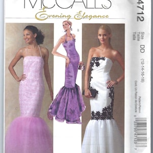 Uncut McCalls sewing Pattern 4712 Misses Petite Lined Evening Party Dresses Sewing Pattens, Size 12, 14, 16, 18 FF