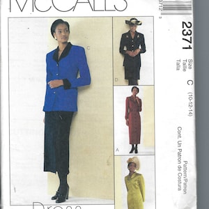 UNCUT vintage McCall&#39;s Schnittmuster 2371 Misses Lined Dress or Jacket and Rock Größe 10-12-14 FF