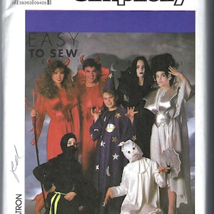 Uncut vintage Simplicity sewing pattern 9304 Costumes Devil, Ghost, Wizard, Ninja Adult Sizes XS -M-LG  FF