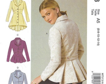 Uncut McCall's sewing pattern  7513 Misses' Jackets Sewing Pattern  size 6-8-10-12-14 14-16-18-20-22 FF