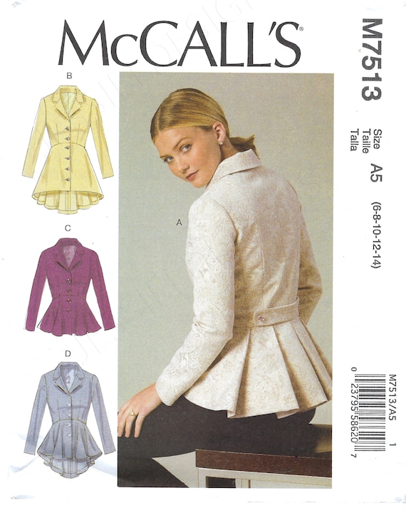 Uncut Mccall's Sewing Pattern 7513 Misses' Jackets | Etsy